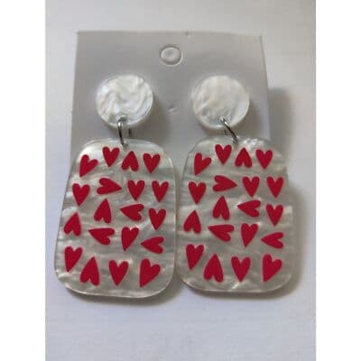 Vibrant Red Heart Dangle Earrings: Unique Valentine's Day Gift - Thumbnail 4