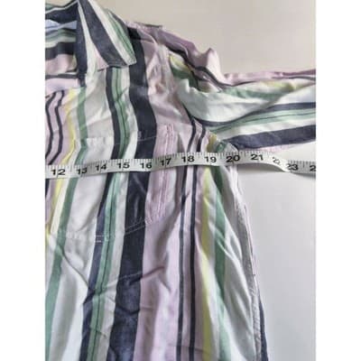 Beachlunchlounge Striped Button Up Shirt Pastel Rayon Lyocell LTT1134 Mens - Thumbnail 7