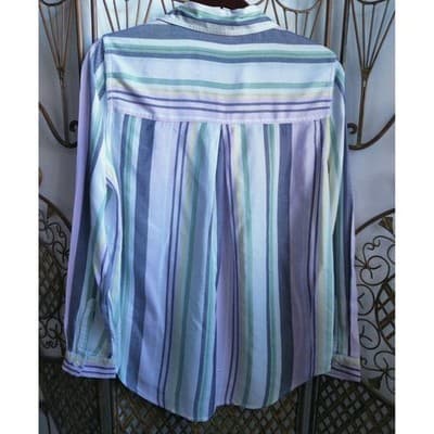 Beachlunchlounge Striped Button Up Shirt Pastel Rayon Lyocell LTT1134 Mens - Thumbnail 2