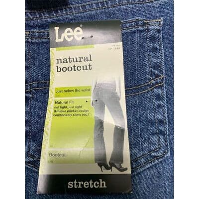 Lee Women's Bootcut Stretch Jeans Blue Medium Wash Mid Rise 12 Short - Thumbnail 11
