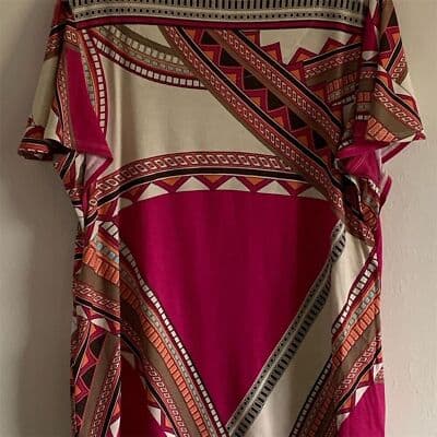 CHICO'S Women's 1 Geometric Print Bell-Sleeve Blouse Multicolor Casual - Image 1