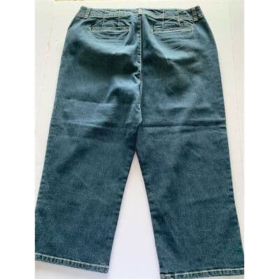Gloria Vanderbilt Women's Capri Jeans Size 12 Blue Embroidered Cuffs - Thumbnail 4