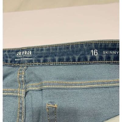 a.n.a Women's Size 16 Skinny Mid Rise Studded Blue Denim Jeans - Thumbnail 8