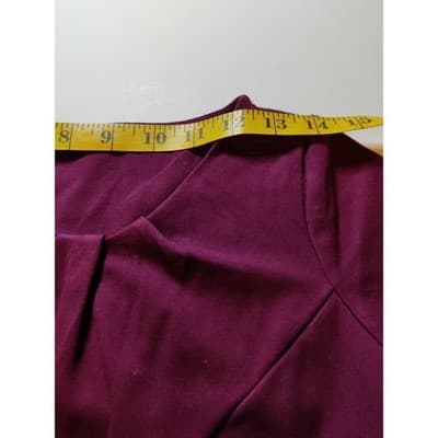 White House Black Market Womens Scoop Neck Short Sleeve Top Blouse Plum Size 4 - Thumbnail 6