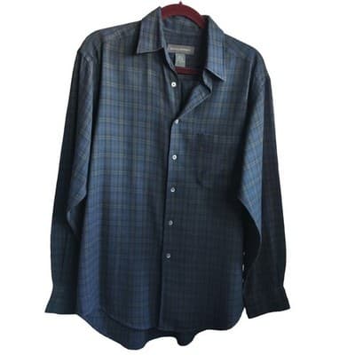 Banana Republic Mens Plaid Button Front Shirt Long Sleeve Cotton Blend Size S - Image 1