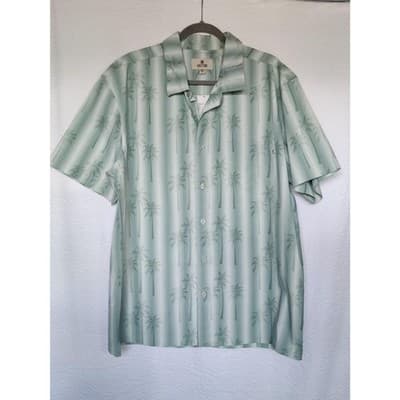 Solitude Green White Palm Tree Short Sleeve Button Down, Sz. XL - Thumbnail 7