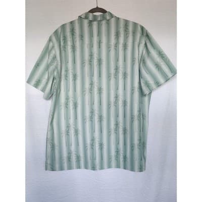 Solitude Green White Palm Tree Short Sleeve Button Down, Sz. XL - Thumbnail 5