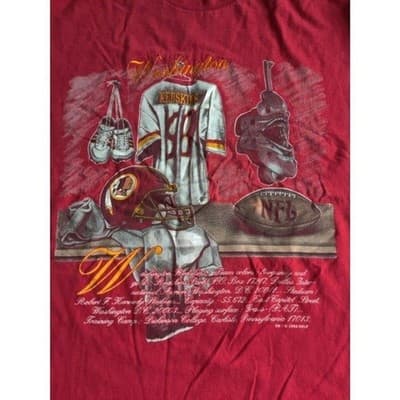 Vintage Washington Redskins NFL Football Graphic T Shirt XL Nutmeg Athletic USA - Thumbnail 5