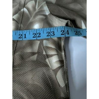 Pierre Cardin Mens Hawaiian Leaf Print Short Sleeve Button Up Shirt Brown Size L - Thumbnail 8