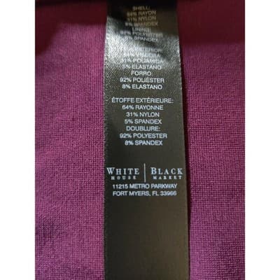 White House Black Market Womens Scoop Neck Short Sleeve Top Blouse Plum Size 4 - Thumbnail 4