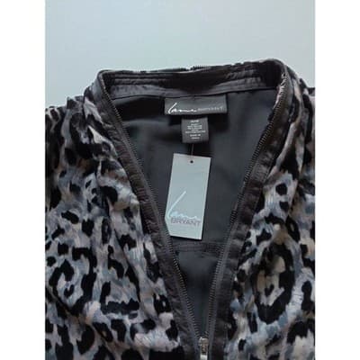 Lane Bryant Women Plus Blouse Leopard Print Zipper Long Sleeve Size14/16 NWT - Image 1