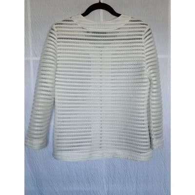 P Luca Milano Zip Mesh White Long Sleeve Jacket Top Sz Medium - Thumbnail 2