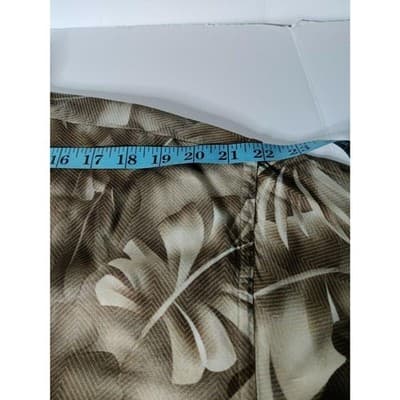 Pierre Cardin Mens Hawaiian Leaf Print Short Sleeve Button Up Shirt Brown Size L - Thumbnail 5