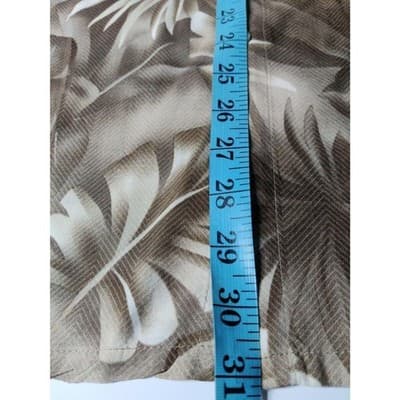 Pierre Cardin Mens Hawaiian Leaf Print Short Sleeve Button Up Shirt Brown Size L - Thumbnail 7