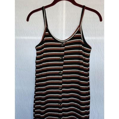 Dont Ask Why Womens Black Stretch Lined Button Down Strappy A Line Dress Size 0/ - Thumbnail 3