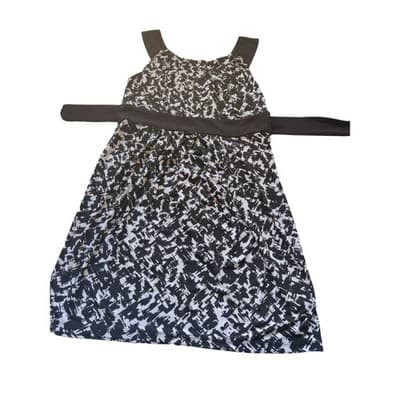 AB Studio Women's Sleeveless Dress Black/White Size M - Thumbnail 10