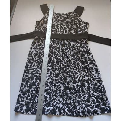 AB Studio Women's Sleeveless Dress Black/White Size M - Thumbnail 6