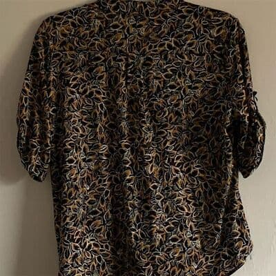 Per Seption Petite Women's PXL Floral Short Sleeve Blouse V-Neck Multicolorn - Thumbnail 2