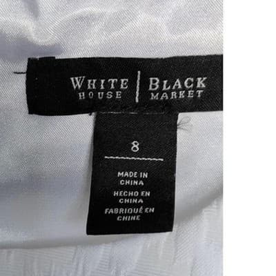 White House Black Market Womens White Fit and Flare Dress 8 - Thumbnail 3