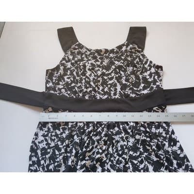 AB Studio Women's Sleeveless Dress Black/White Size M - Thumbnail 7