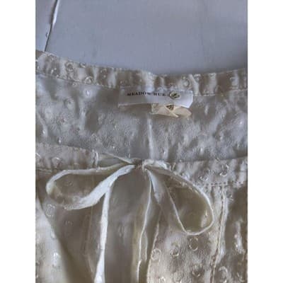 Anthropologie Meadow Rue Off White Mesh Lace Tunic Top Small - Thumbnail 3