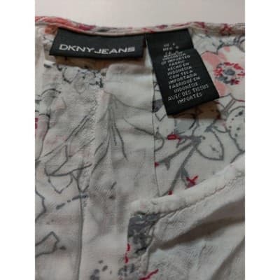 DKNY Jeans Womens Sleeveless V-Neck Floral Print Tank Top Blouse Size L - Thumbnail 6
