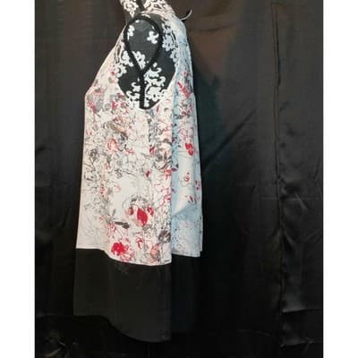 DKNY Jeans Womens Sleeveless V-Neck Floral Print Tank Top Blouse Size L - Thumbnail 3