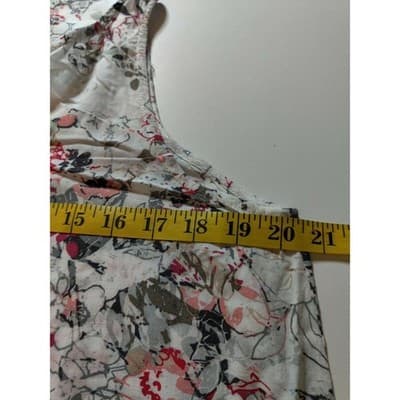 DKNY Jeans Womens Sleeveless V-Neck Floral Print Tank Top Blouse Size L - Thumbnail 8