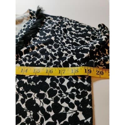 East 5th V-Neck Floral Print Long Sleeve Top Button Up Black White Size Medium - Thumbnail 7