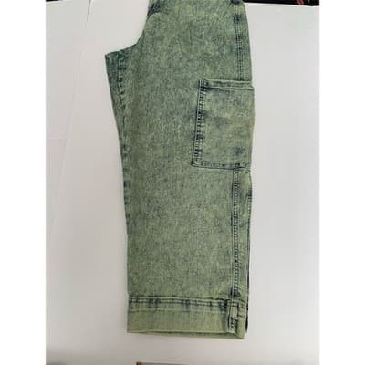 Women's Anne Klein Y2K Paperbag Crop Cargo Jeans Women's Sz 14 Retro Acid Wash - Thumbnail 10