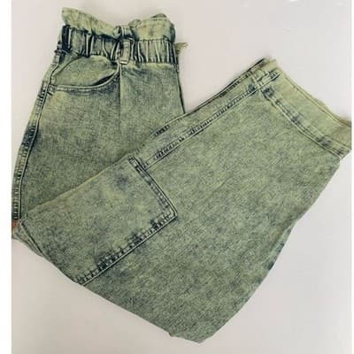 Women's Anne Klein Y2K Paperbag Crop Cargo Jeans Women's Sz 14 Retro Acid Wash - Thumbnail 14