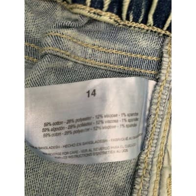 Women's Anne Klein Y2K Paperbag Crop Cargo Jeans Women's Sz 14 Retro Acid Wash - Thumbnail 8