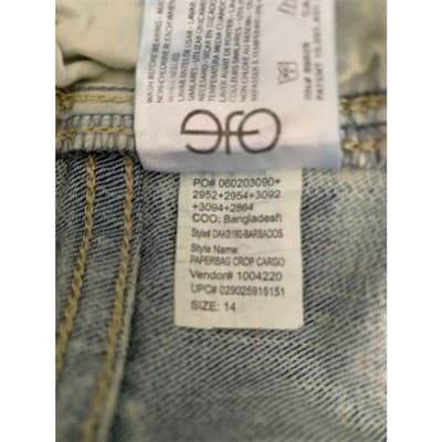 Women's Anne Klein Y2K Paperbag Crop Cargo Jeans Women's Sz 14 Retro Acid Wash - Thumbnail 9