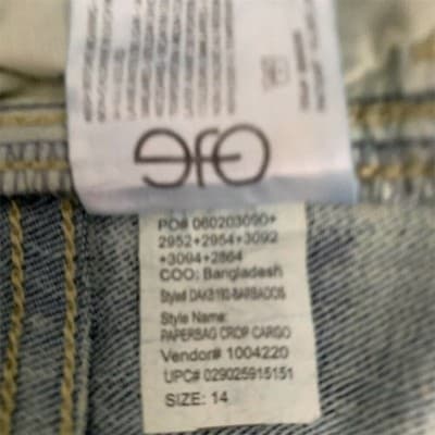 Women's Anne Klein Y2K Paperbag Crop Cargo Jeans Women's Sz 14 Retro Acid Wash - Thumbnail 16