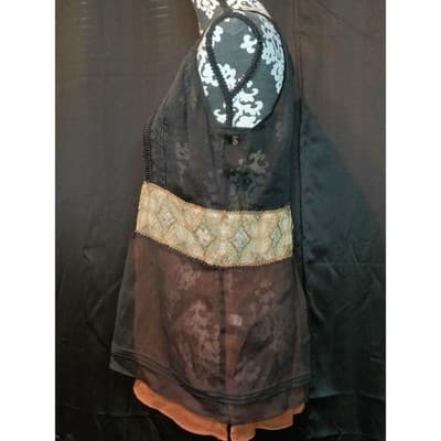 White House Black Market Womens Pleated Sleeveless Tank Top Black Size S - Thumbnail 7