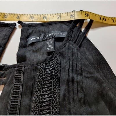 White House Black Market Womens Pleated Sleeveless Tank Top Black Size S - Thumbnail 8