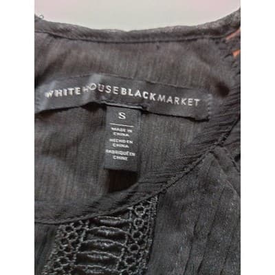 White House Black Market Womens Pleated Sleeveless Tank Top Black Size S - Thumbnail 4