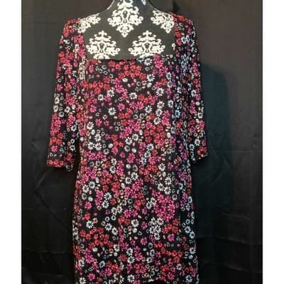 Simply Be Womens Floral Print Maxi Dress 3/4 Sleeve Boho Square Neck Size 22 - Thumbnail 3