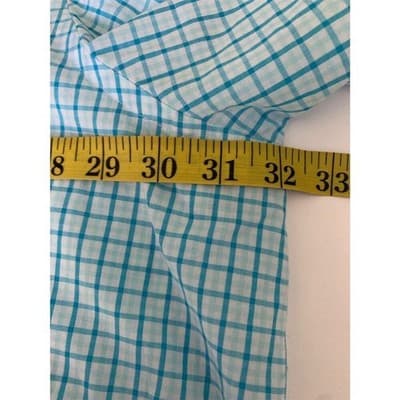 HB Men's 3XL Blue Plaid Short Sleeve Button-Up Shirt Casual - Thumbnail 8