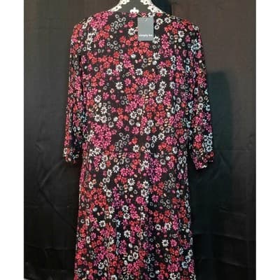 Simply Be Womens Floral Print Maxi Dress 3/4 Sleeve Boho Square Neck Size 22 - Thumbnail 2
