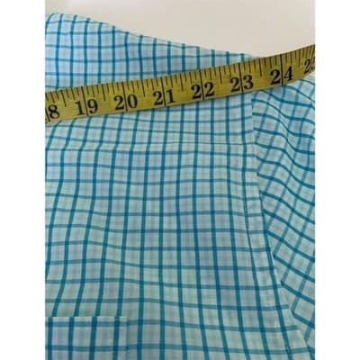 HB Men's 3XL Blue Plaid Short Sleeve Button-Up Shirt Casual - Thumbnail 7