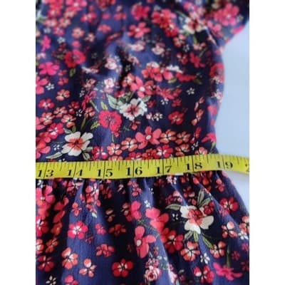 Madison Leigh Women Blue Casual Shirred Waist Floral Tunic Dress Size 12 - Thumbnail 5