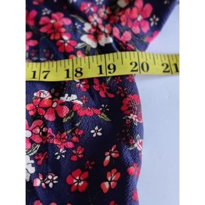 Madison Leigh Women Blue Casual Shirred Waist Floral Tunic Dress Size 12 - Thumbnail 6