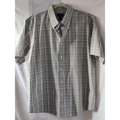 Dockers Men's Button-Down Plaid Short Sleeve Shirt Pockets Multicolor Size XL - Image 1