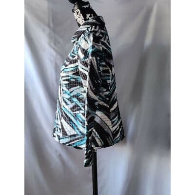 Christopher & Banks Plaid Full Zip Jacket Womens Blue Black White Size Small - Thumbnail 5