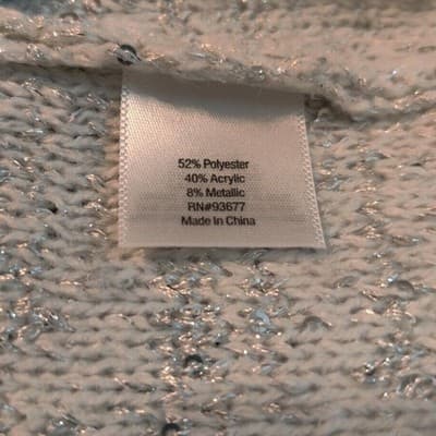 ANA A NEW APPROACH Womens Sequin Knit Sweater Light Blue Medium M Sparkle - Thumbnail 4