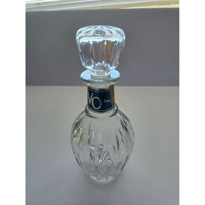 Seagrams VO Glass Decanter Bottle Crystal Cut Stopper 1977 Vintage Collectible - Thumbnail 3