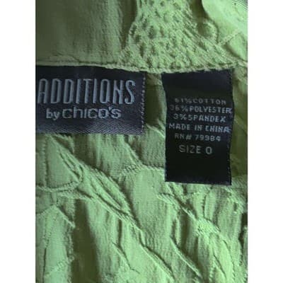 Additions By Chico's Vest Lace Up Button Front Collared Green Womens Size 0 - Thumbnail 6