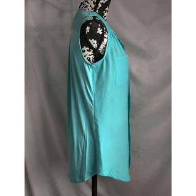 Worthington Top Blouse Sleeveless Stretch Two Pockets Blue Womens Size Large - Thumbnail 3
