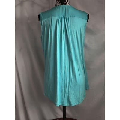 Worthington Top Blouse Sleeveless Stretch Two Pockets Blue Womens Size Large - Thumbnail 4